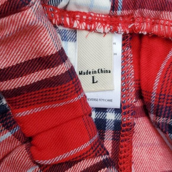 NEW L SMILE ED ELLEN DEGENERES buffalo plaid red sherpa HOLIDAY PAJAMAS NWT - Picture 15 of 16
